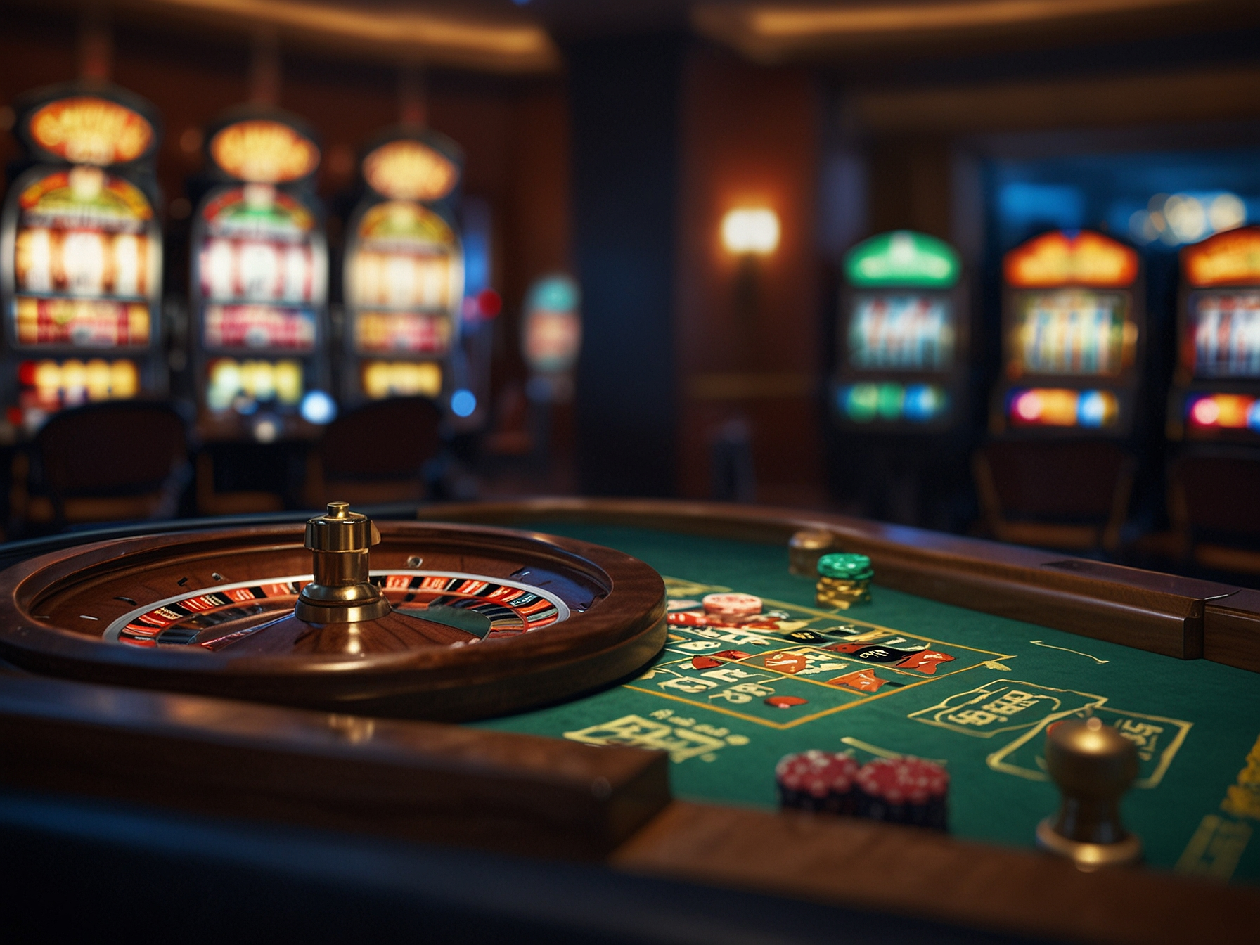 Selection of slot machines and live dealer table